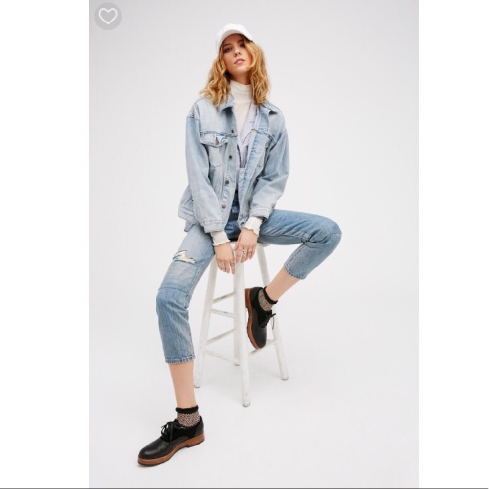 Free People Denim Trucker Jacket 25 Year Wash - Picture 6 of 8